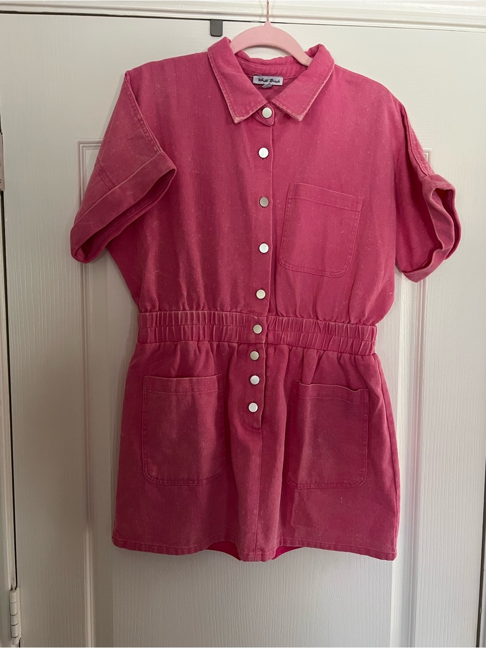 White Birch Denim Button Romper